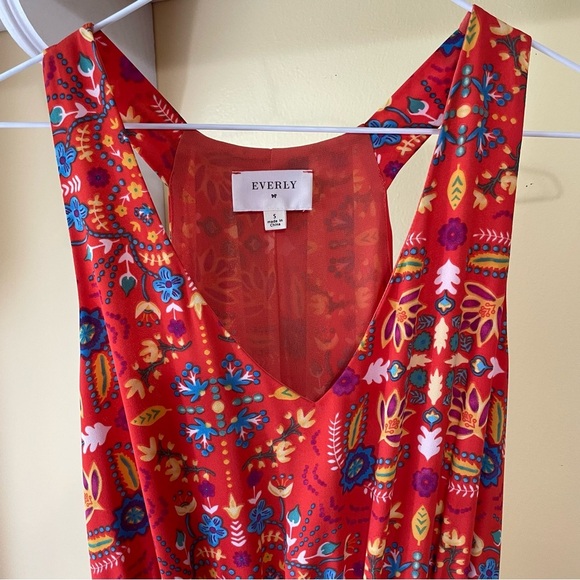 Everly Red and Blue Spaghetti Strap Maxi Dress - Picture 3 of 9